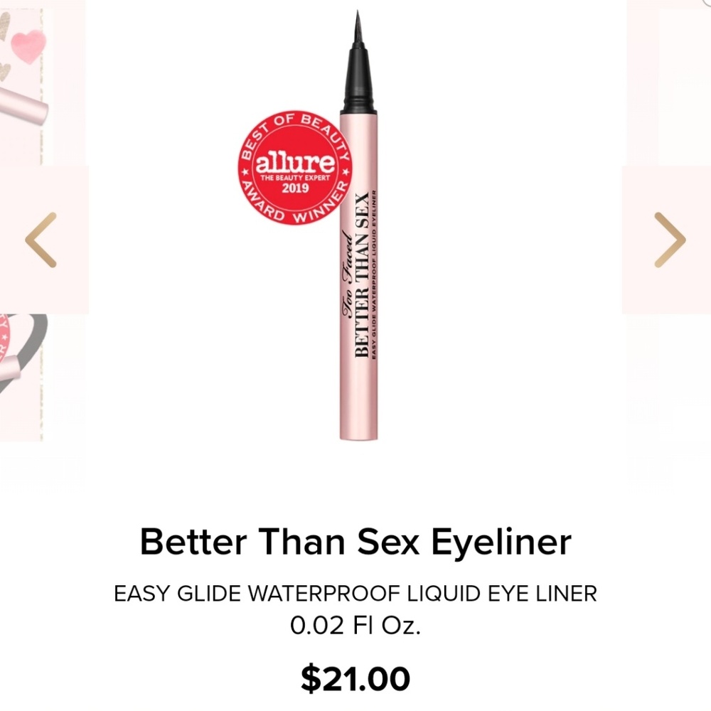 NWOT Too Faced Better Than Sex Eyeliner